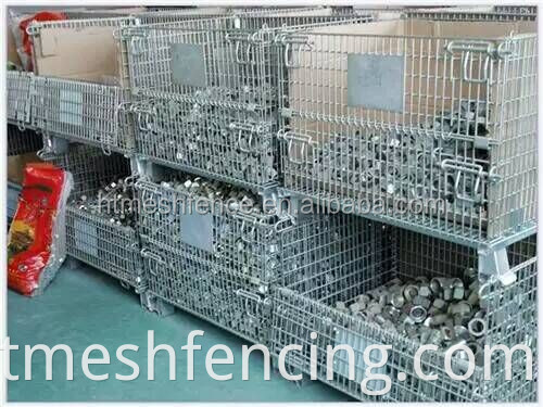 800x900x1200mm Mesh pallet a cesto in ferro zincato pieghevole